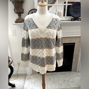 NWT Lands End Striped Sweater
